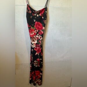 Floral Maxi Dress with Red Flowers
